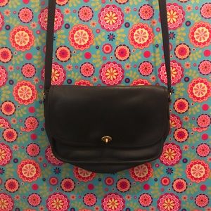 Vintage Coach Crossbody-Navy Blue